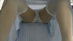 I want you to sit down in a slouch position and slowly open and close your legs MP4 HD 720p