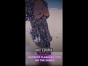 Public Beach Flashing – Tits Out in Nature