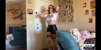 Big tit & Ass blonde trans babe Kaela anally taken by BBC stud