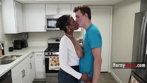 Removing Cobwebs From Ebony Step Nana'_s Pussy