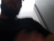 Jerking off and cumming at work bathroom