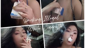 Smoking Illegal White Cigarette