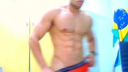 Brazilian Stud Shows Off Muscular Body