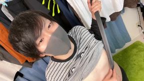 Japanese boy raw nipple play and dry orgasm with sword edge worship