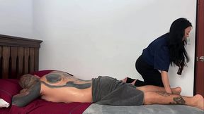 My masseuse gives me a happy ending, I end up fucking a MILF with big tits part 1 - Felipe Skull