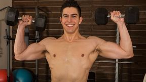 Fit Brunette Hottie Fred Pumps Iron & Cums Hard - Sean Cody