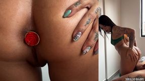 hot girl in green lingerie gets fucked in her ass and vagina - michy perez full