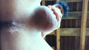 Pulsating Tight Asshole and Rubbing Cum on the Camera Lens