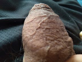 huge cock is masturbated in an impressive way