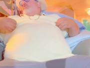 Fat step-daddy pissing and cuming all summer long captured on video