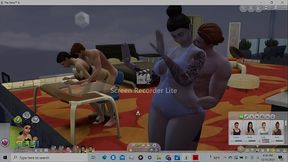 Lucky guy gets his dick swallowed up by thick wide hip asian interested in crushing his boner