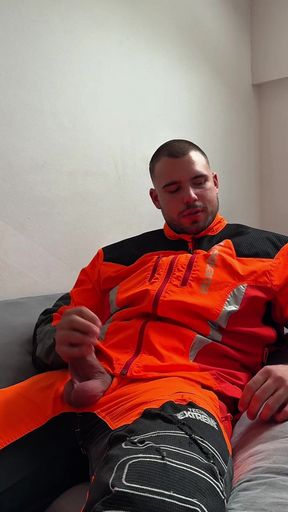 Tyler Blake Hivis Workwear, Muscle Flex, Dildo Play, Jerking off in Gear.