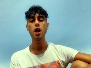 Drinking and swallowing cum of used condom by straight guy