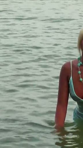 Carmen H's Sundress Clings As She Rubs Her Wet Cunt On Sandy Beach!   Clip 1