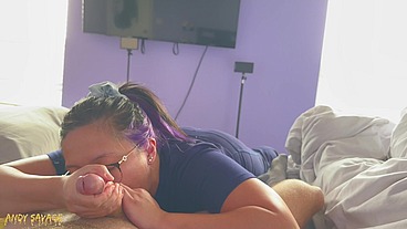 NURSE Jaya Sucks BWC while in Scrubs for BIG CUMSHOT