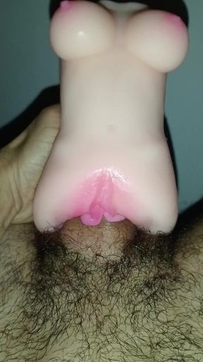 Fucking Hard, and Without a Condom to Pink Pussy Toy Sexual, Hairy Penis