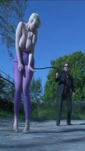 Huge boobs sexy blonde humiliating outside whipping