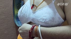 Indian Desi Village Girl and Boy Forplay. Yellow Petticoat view Ass and Vulva.