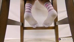 Crew Socks Under Chair Foot Play - Kylie Jacobsx - MP4 720p HD