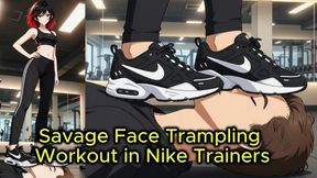 Nike Face Trampling - Nataly Stomps You Flat in the Gym | Femdom Trample Animation