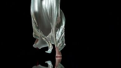 3D cute Asian whore wearing sexy dress naked her big ass