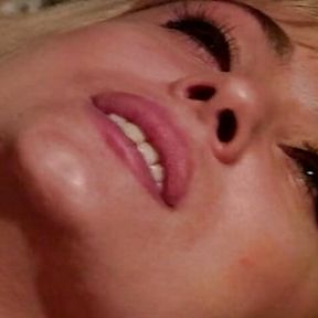 Big boobed blonde MILF eats cum after hardcore fuck