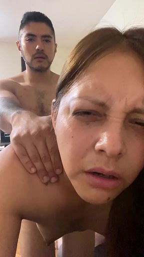 Horny Latina and slut fucking and sucking until she swallows every drop of cum