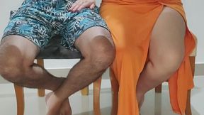 My Stepsister's Slut Got Too Hot at Dinner with Our Stepdads - We Got Caught but She Kept Riding - Real - Case