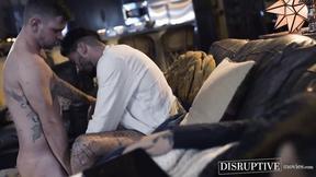 ”Wild stepcousin Chris Damned dominates unshaved stud Ryan Jordans booty”