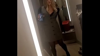 Tranny Femboy Teen Crossdreser getting Horny in Public Dressing Room