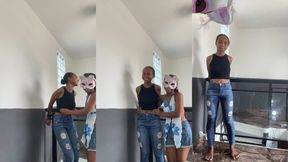 Tickling Lyra for 9 minutes until she wets her pants