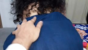 father-in-law fucked by daughter-in-law on the pretext oil massage with clear Hindi audio .