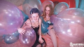 Q668 Destroying big bunch of balloons together - 480p