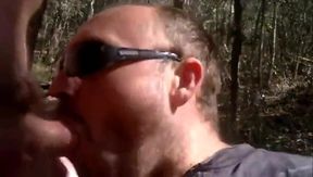 Big-Cock Blowjob in the Woods with a Buddy