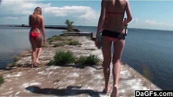 Shaved Naturist Lesbians Kiss and Lick Each Other's Pussies at Amateur Party