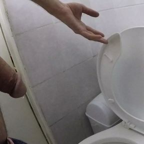 pissing in my friends bathroom closeup