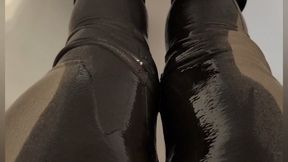 JUST THE WETTING - Uncontrollably Soaking my Skintight Pants After Long, Desperate Drive