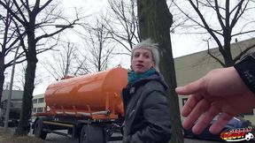 german scout - skinny emo teen luna in street porn casting