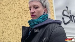 german scout - skinny emo teen luna in street porn casting