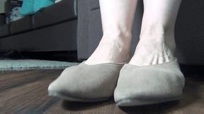 I wiggle my toes in new pointed suede flats 2 BF