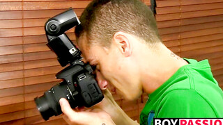 Twinks exchange blowjobs and lick ass until busting a nut