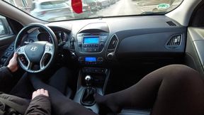 Elegant Mature Woman Takes a Taxi in the Morning to Go to the Office