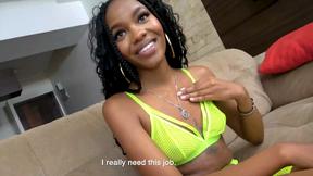 ”Sexy black MILF amateur really needed work when on audition”