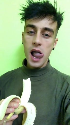 Eating Food Fetish - Chewing Banana with Crunchy Sound