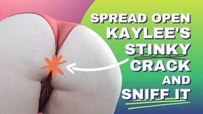 Spread Open BBW Kaylee's Stinky Crack And Sniff It