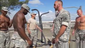 Gay naked military men in showers first time Staff Sergeant knows what is