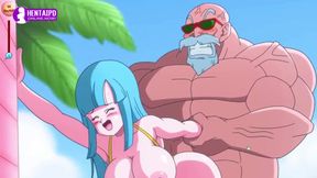 Roshi's massive shaft dominates Dragon Ball in this XXX anime parody