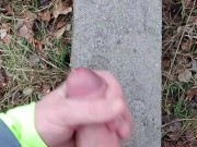 Jerking off in public after jogging