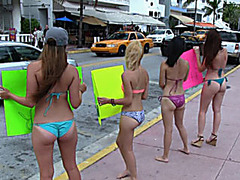 Sultry bikini babes carwash and fucking