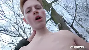 Wild Handjob In Car & Winter In Woods